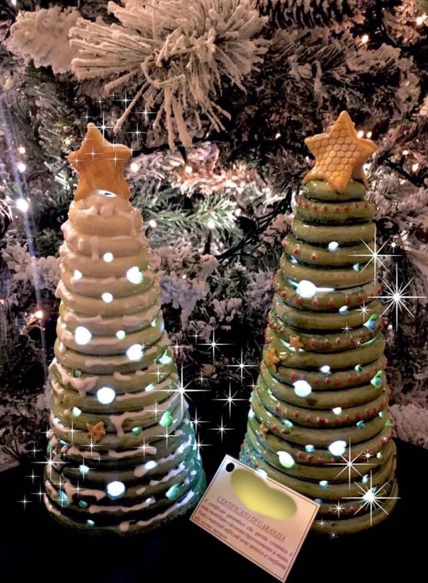 Albero Natale con led in ceramica di Vietri