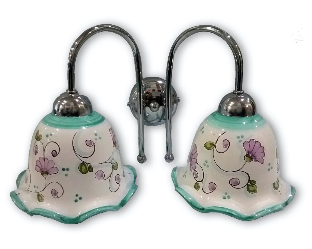Applique in Ceramiche di Vietri a Campanella Doppia DECORI MISTI