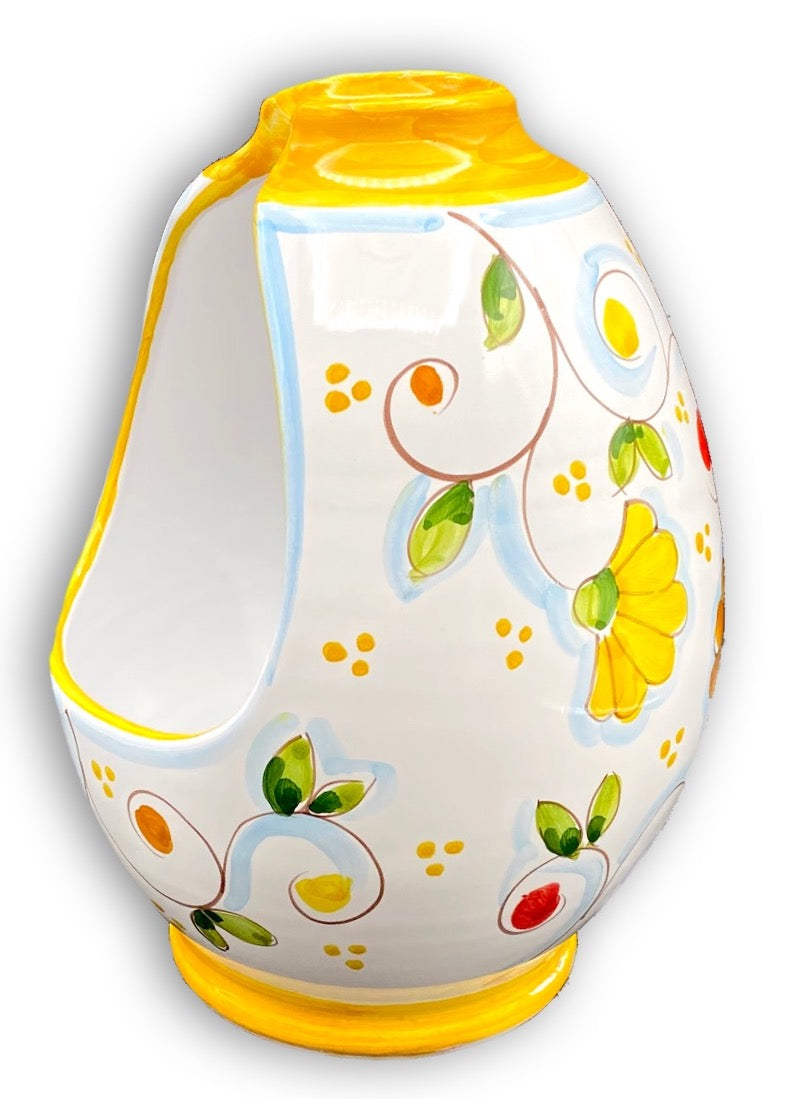 Porta scopino in ceramica vietrese DECORO PRIMULA NEW