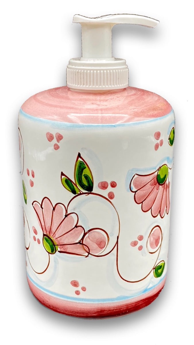 Dosatore sapone mani in ceramica vietrese DECORO PRIMULA NEW