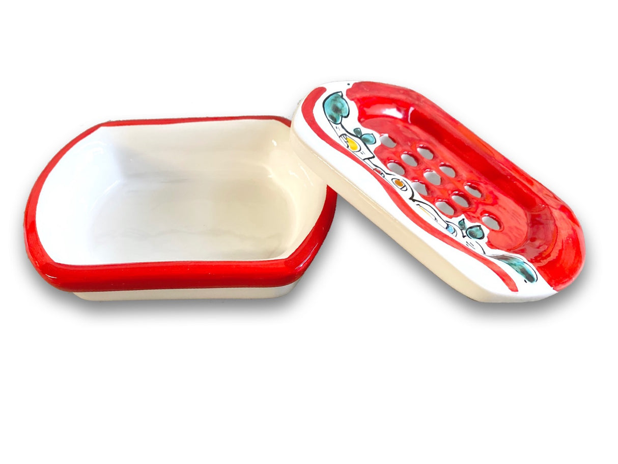Saponiera contenitore in ceramica vietrese DECORO NAIF