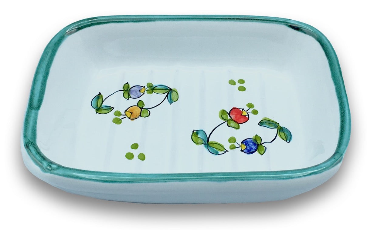 Saponiera semplice in Ceramica Vietrese DECORO CAMPANELLE