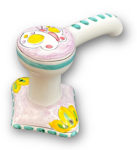 Porta Rotolo Carta Igienica in ceramica vietrese DECORO FARFALLA NEW