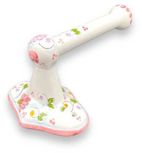 PORTA ROTOLO CARTA IGIENICA IN CERAMICA VIETRESE DECORO PRIMULA NEW