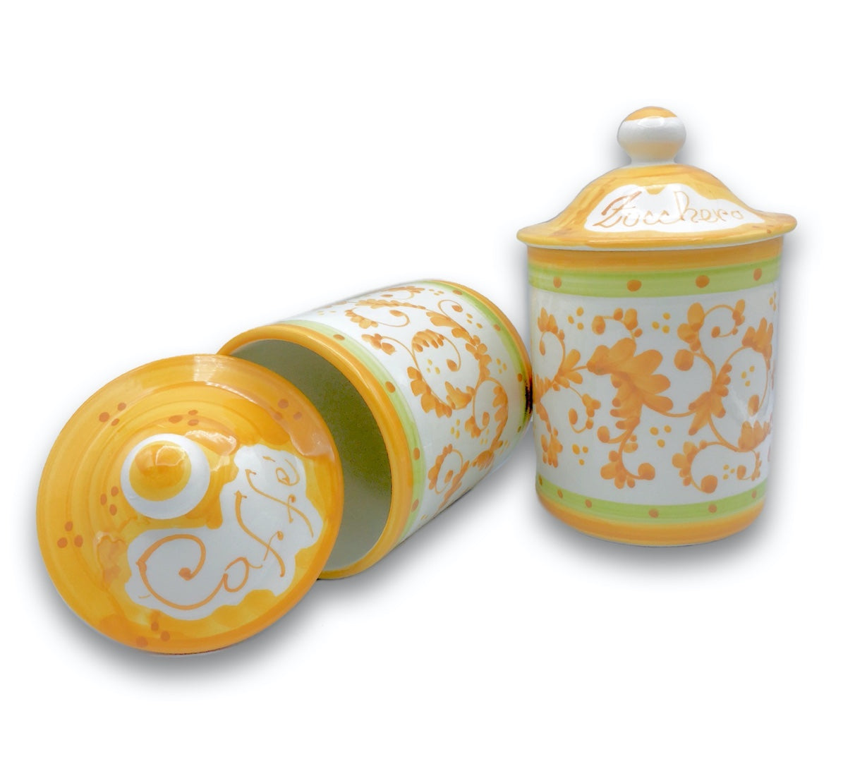 BARATTOLO CON GUARNIZIONE IN CERAMICA DI VIETRI