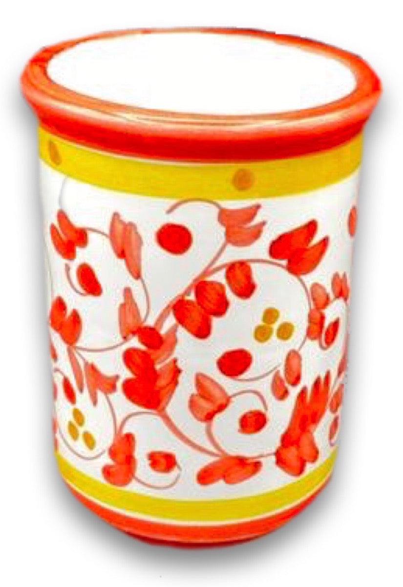 Bicchiere porta spazzolini in ceramica di Vietri Barocchetto