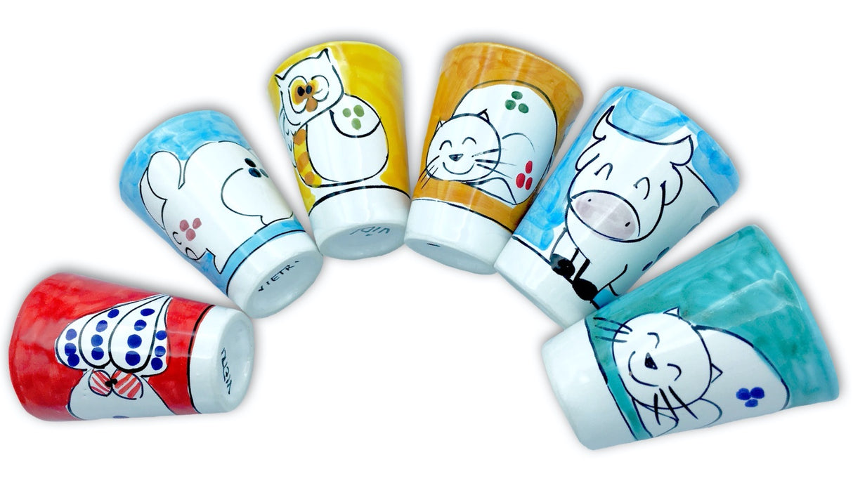 Bicchierino Liquore in Ceramica Vietrese DECORI MISTI