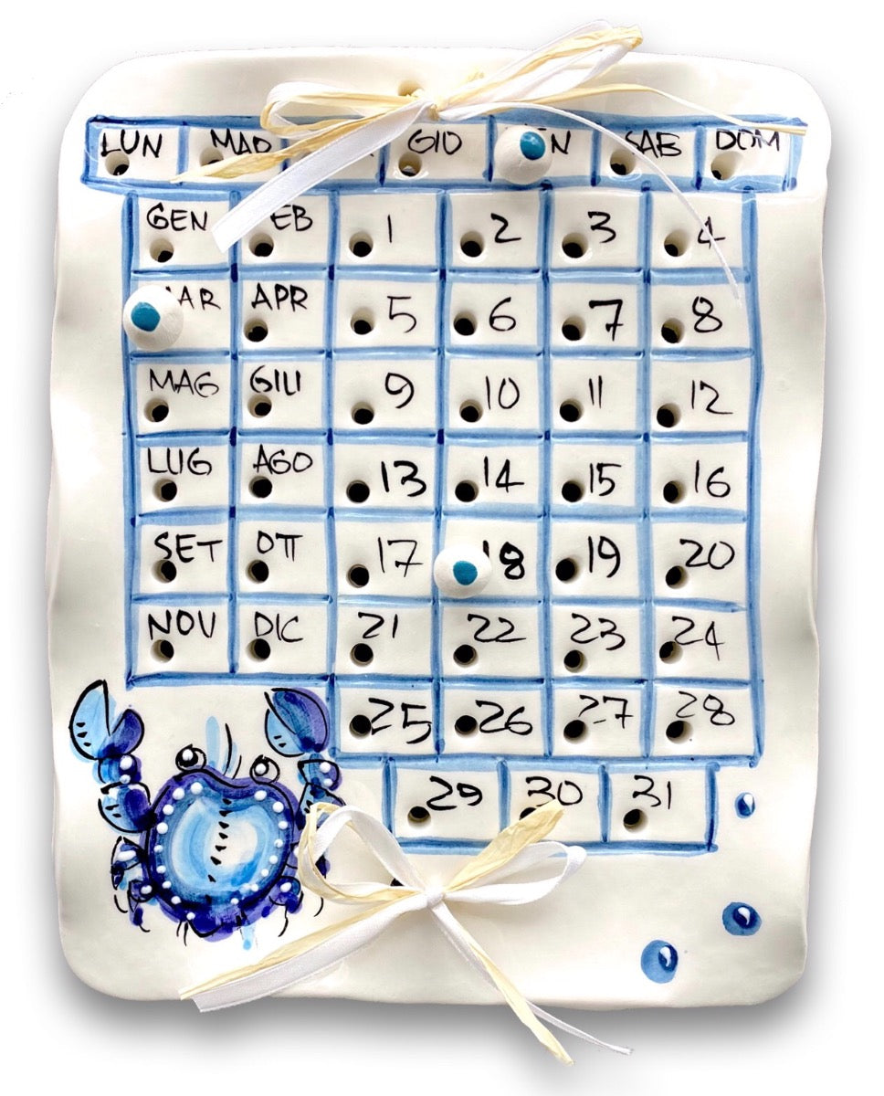 Calendario in ceramica di Vietri linea Mare Magnum