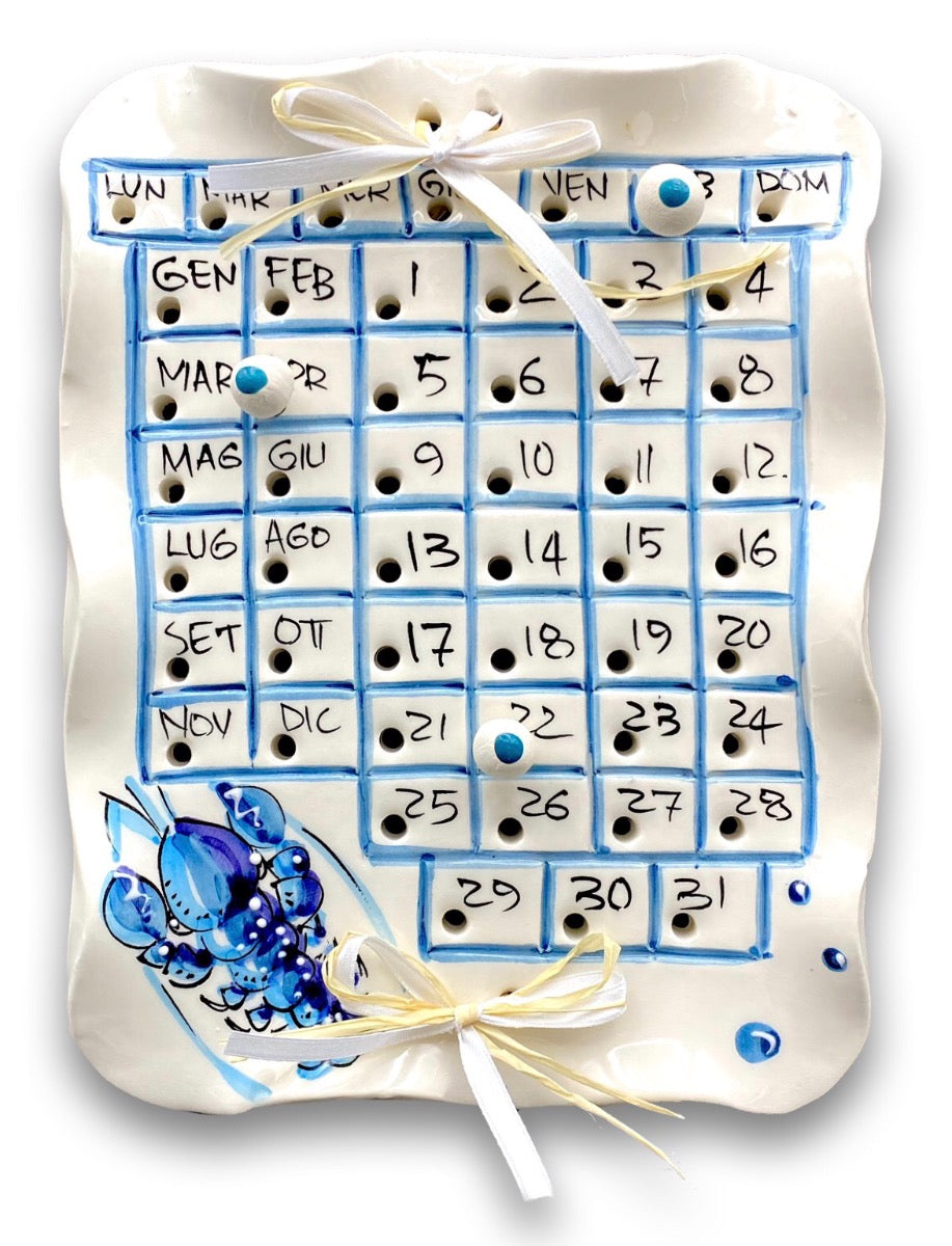 Calendario in ceramica di Vietri linea Mare Magnum