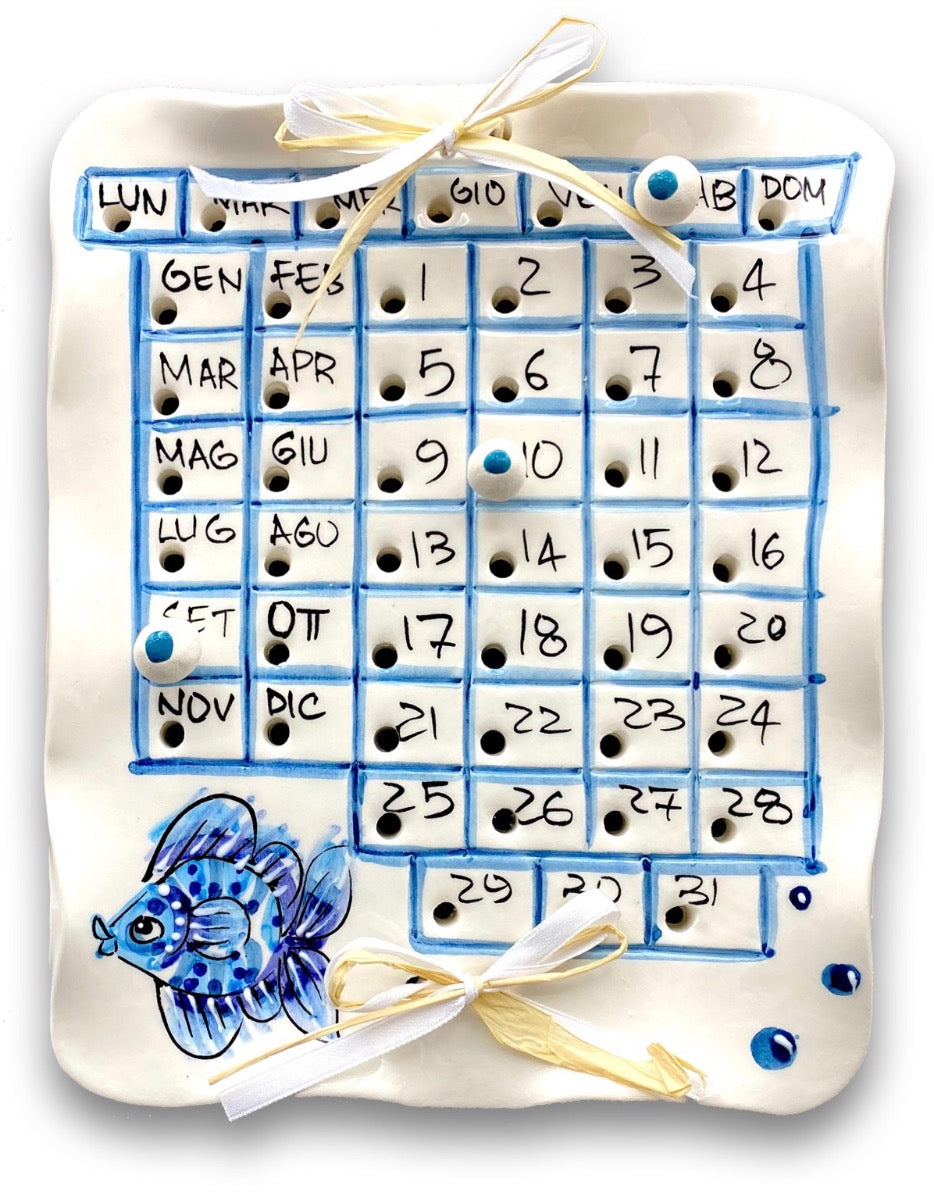 Calendario in ceramica di Vietri linea Mare Magnum