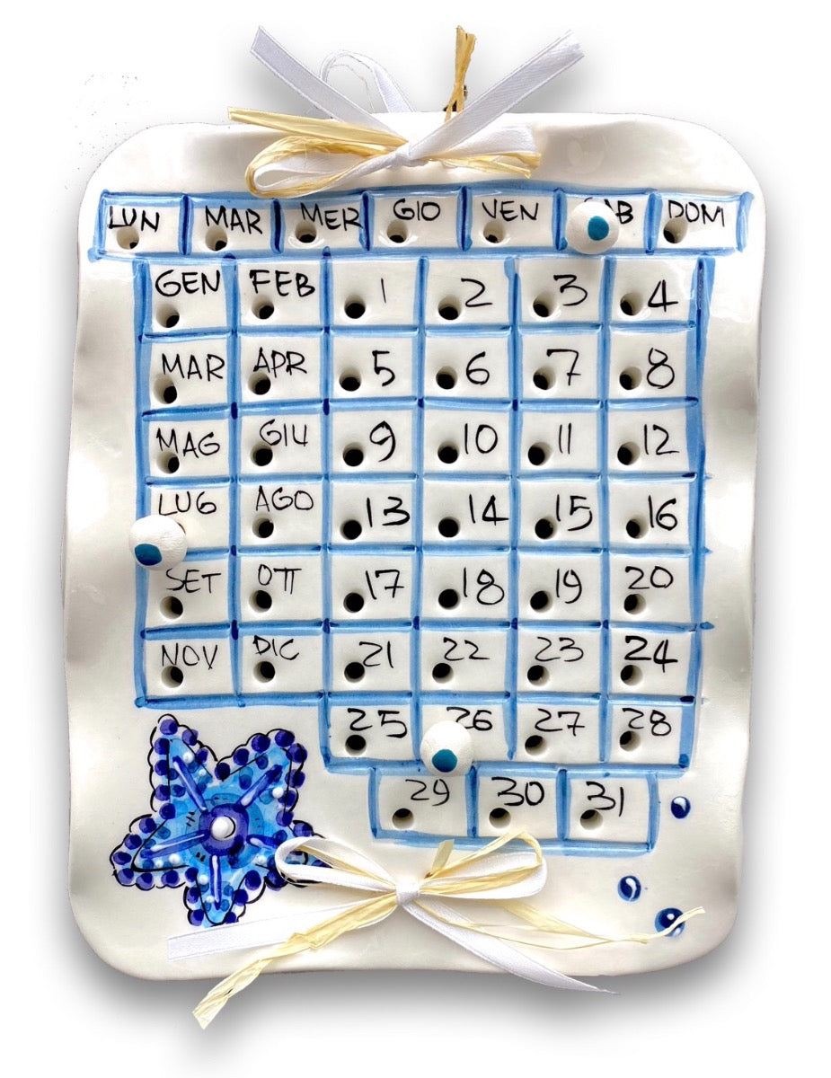 Calendario in ceramica di Vietri linea Mare Magnum