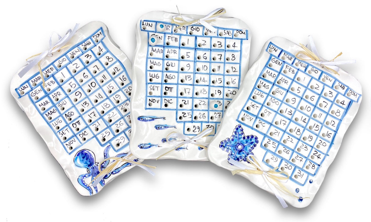 Calendario in ceramica di Vietri linea Mare Magnum