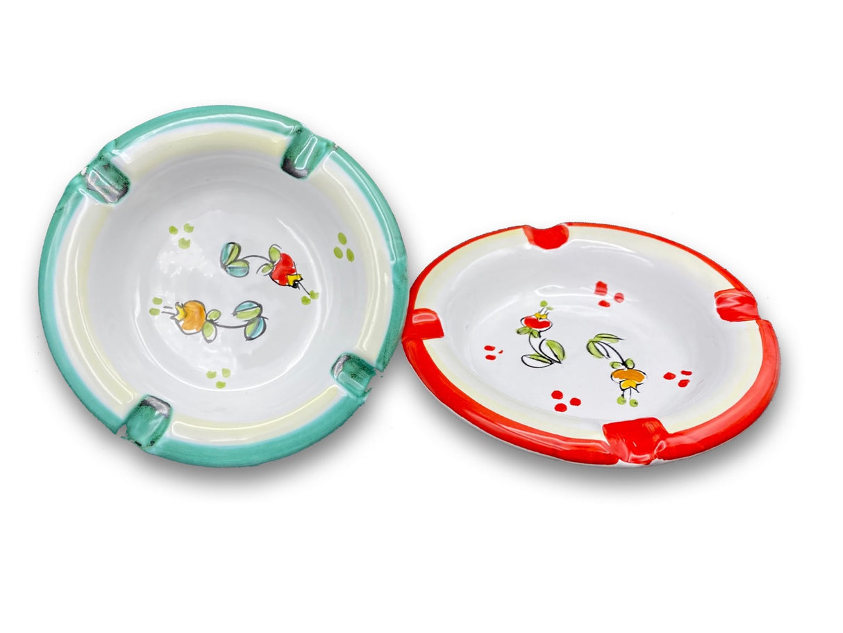 Posacenere rotondo in ceramica di Vietri