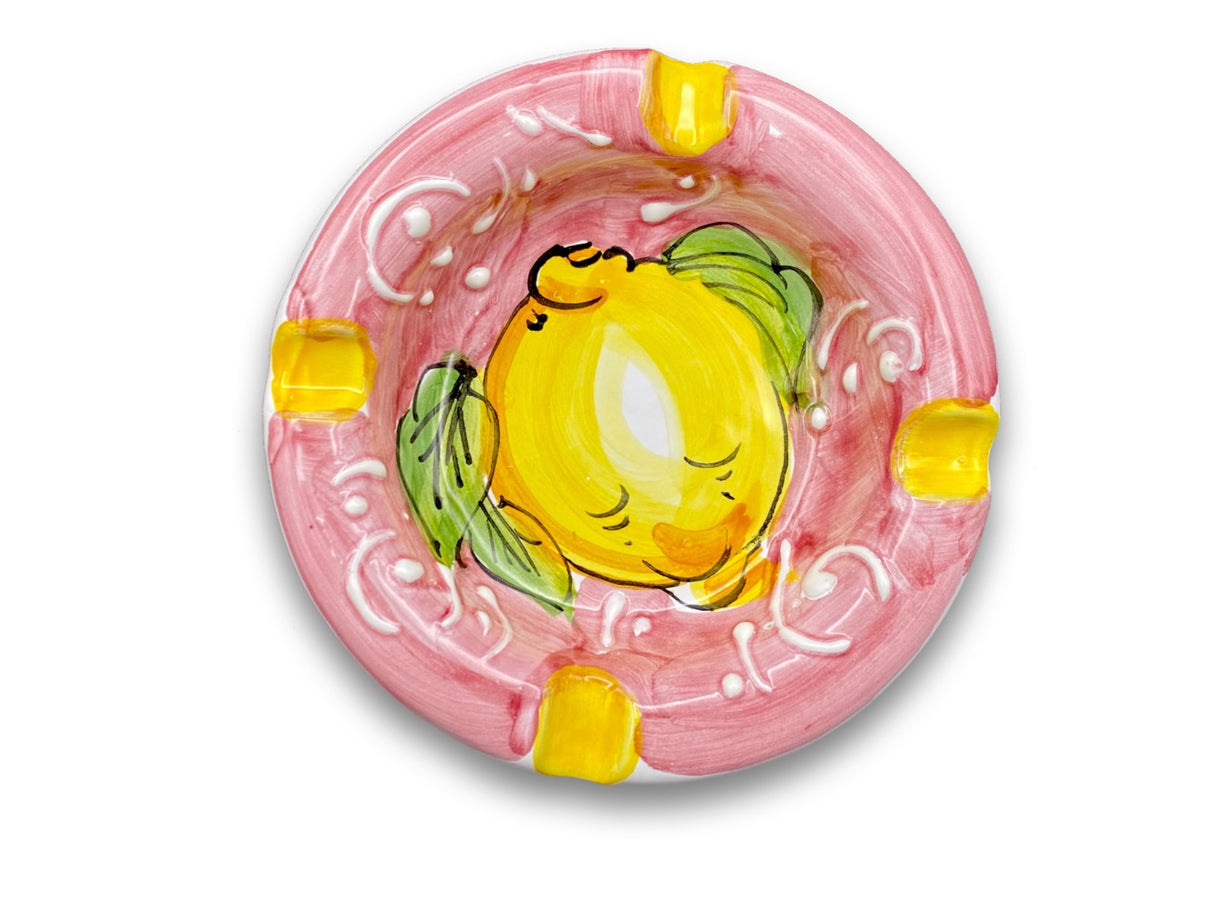 Posacenere rotondo in ceramica di Vietri