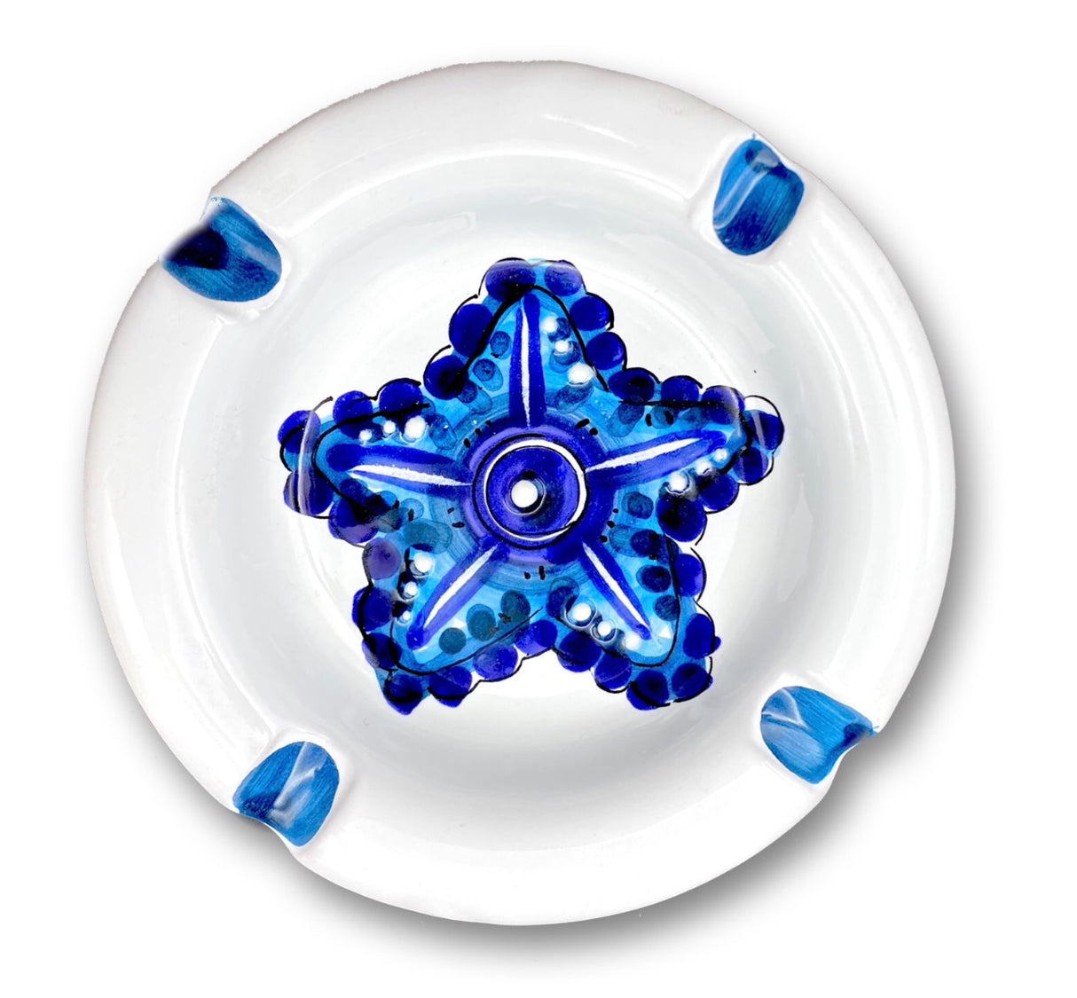 Posacenere rotondo in ceramica di Vietri