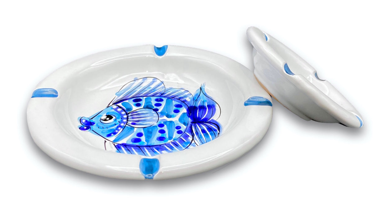 Posacenere rotondo in ceramica di Vietri