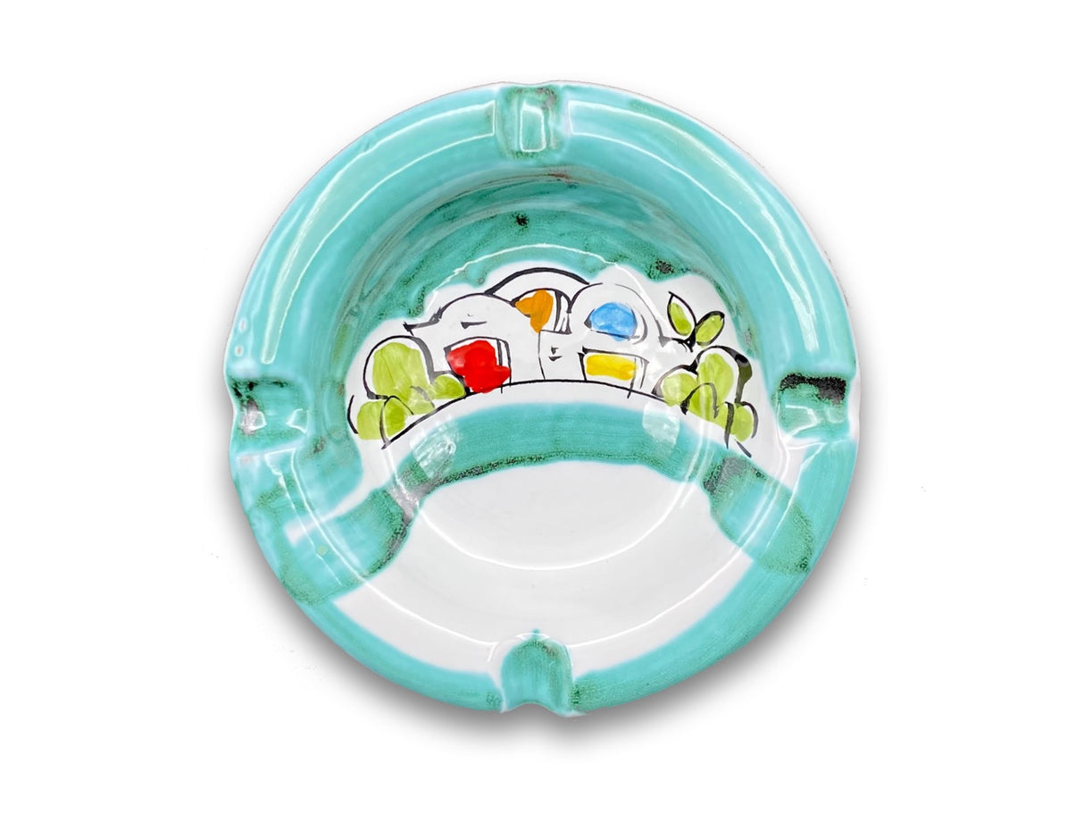 Posacenere rotondo in ceramica di Vietri