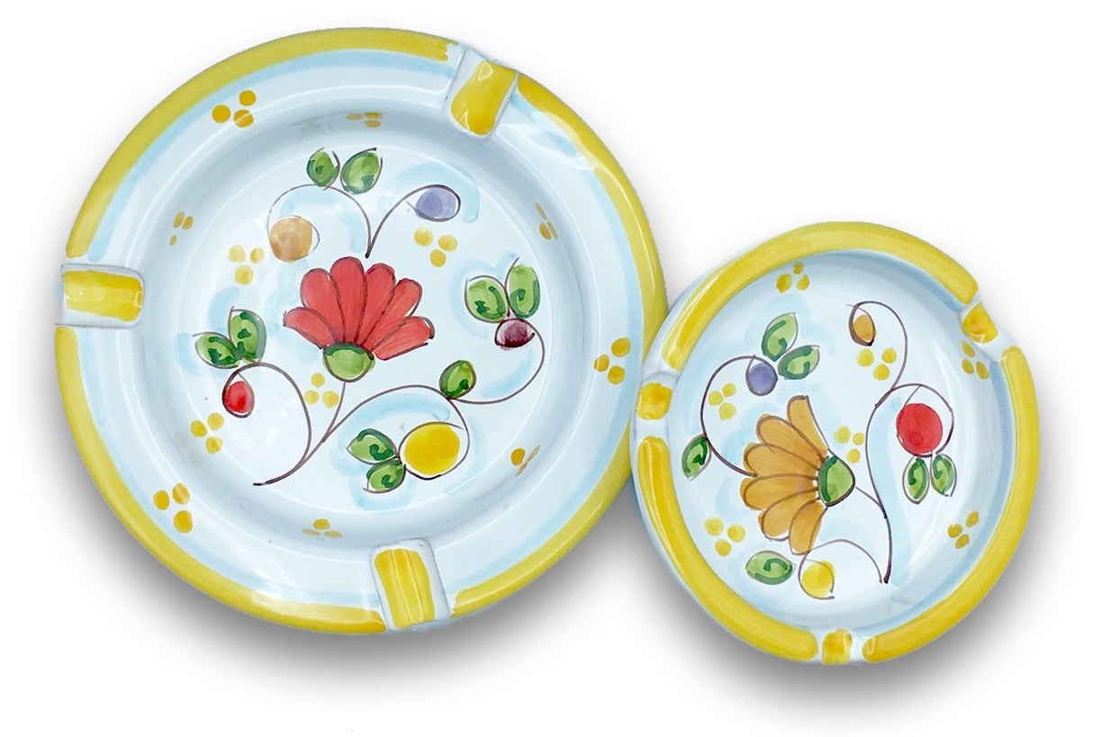 Posacenere rotondo in ceramica di Vietri