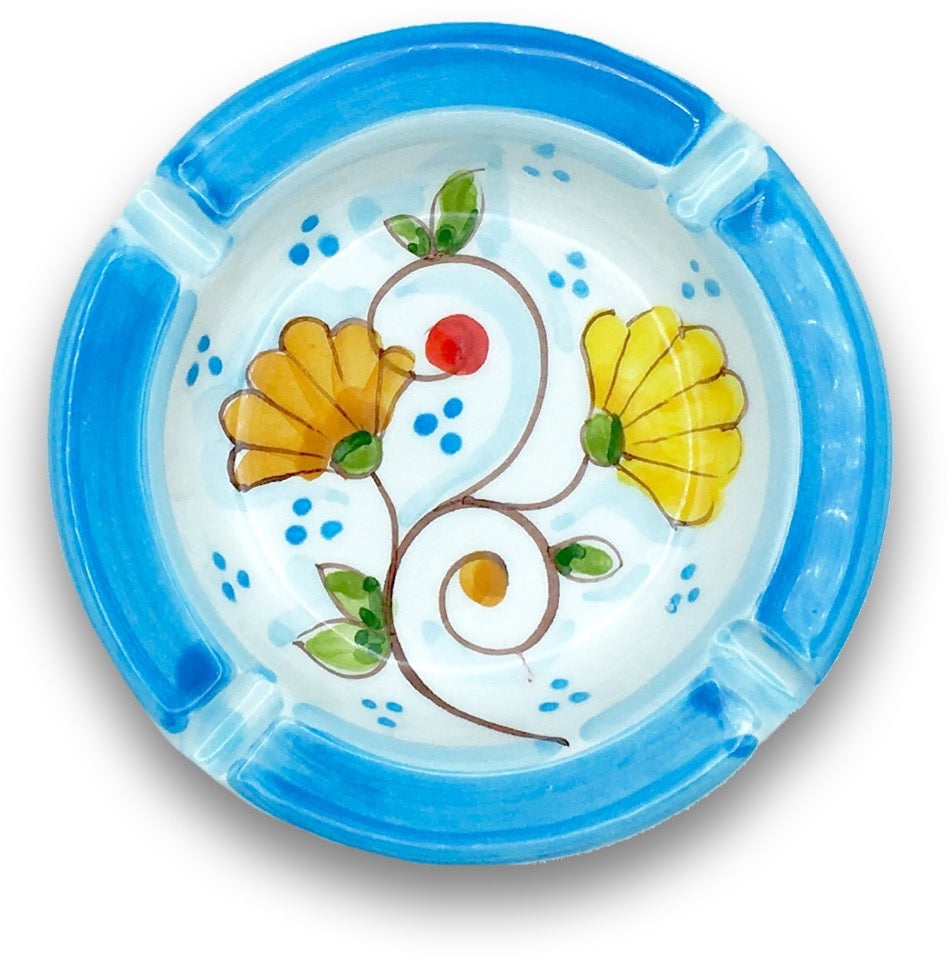 Posacenere rotondo in ceramica di Vietri