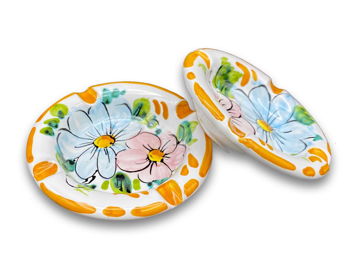 Posacenere rotondo in ceramica di Vietri