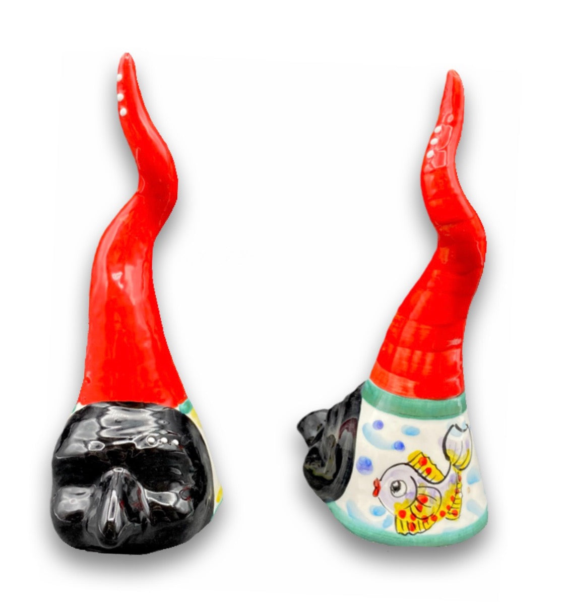 Corno con maschera in Ceramica Vietrese