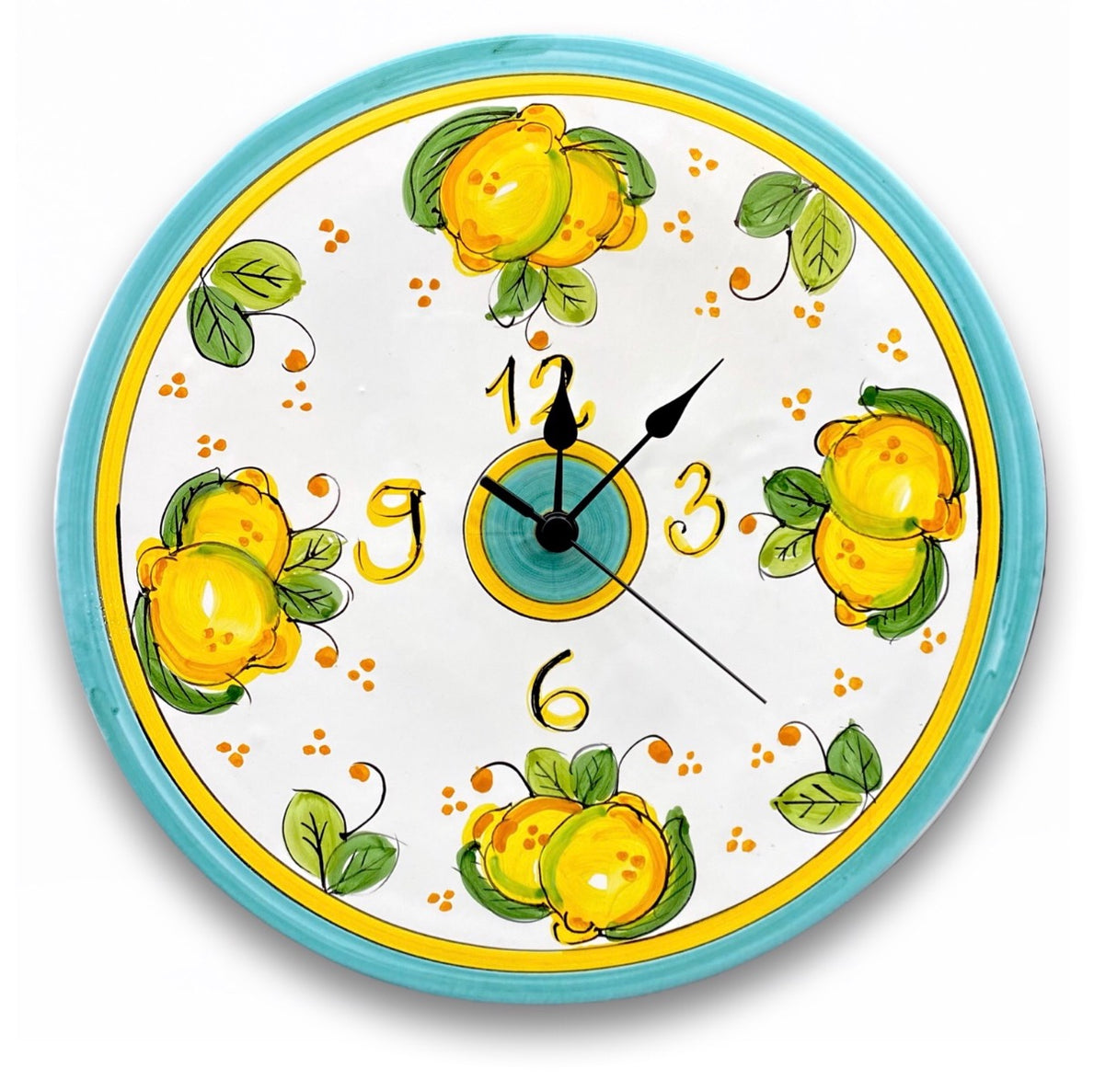 Orologio a disco in ceramica di Vietri