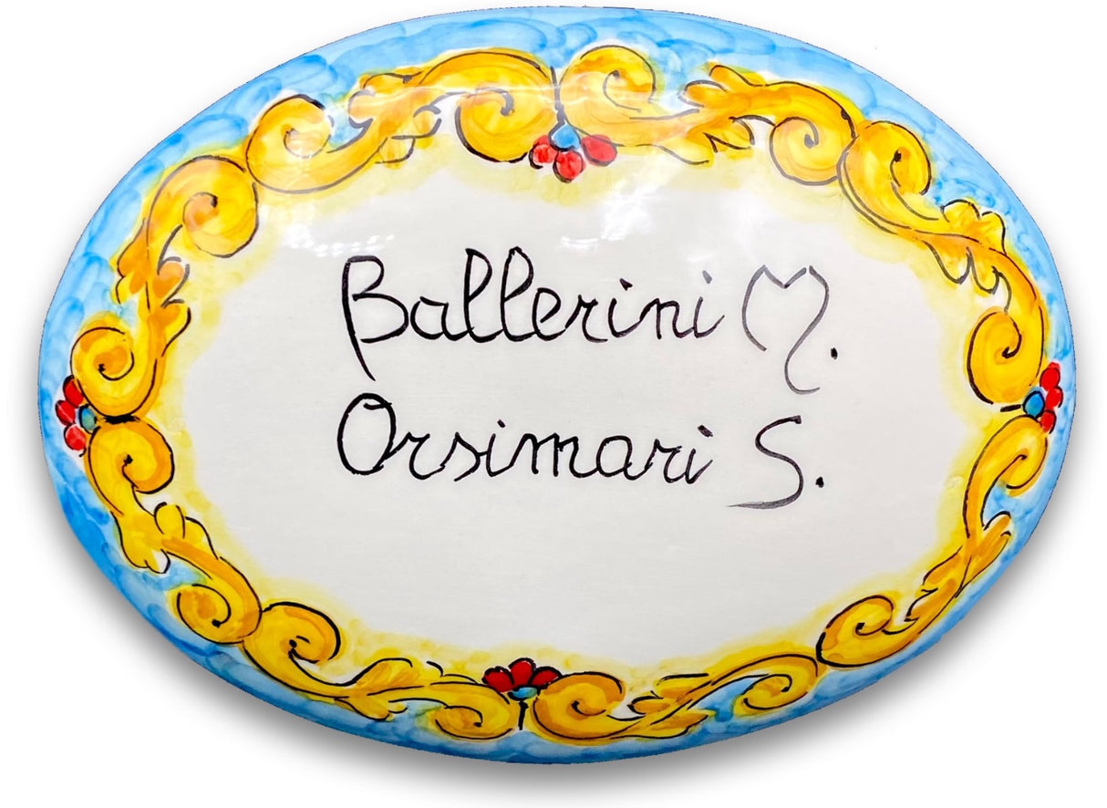 Targa fuori porta in ceramica di Vietri