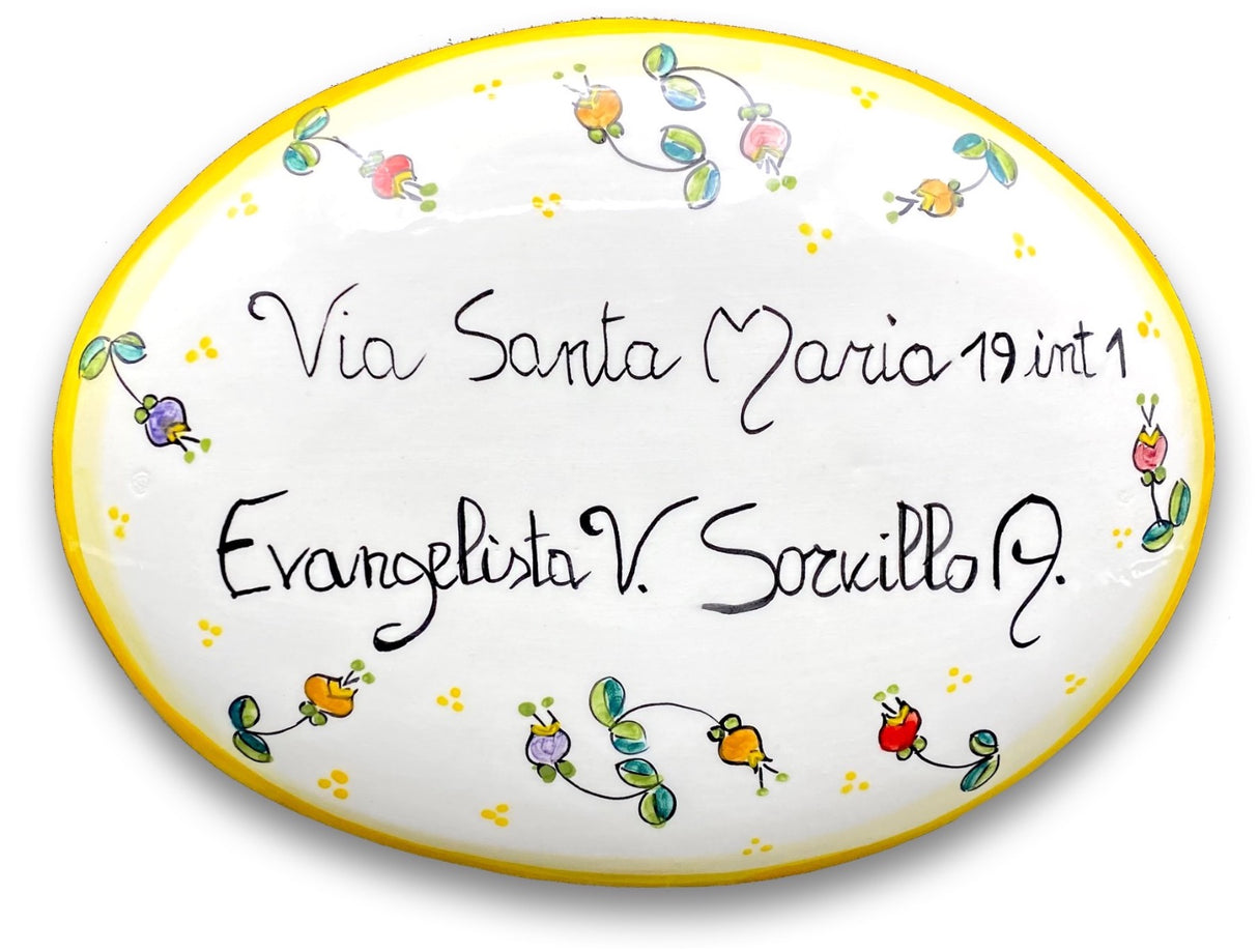 Targa fuori porta in ceramica di Vietri