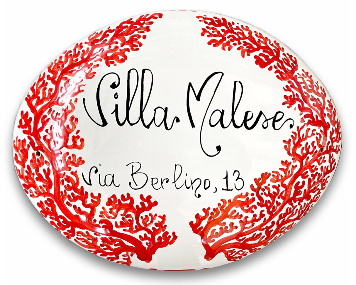 Targa fuori porta in ceramica di Vietri