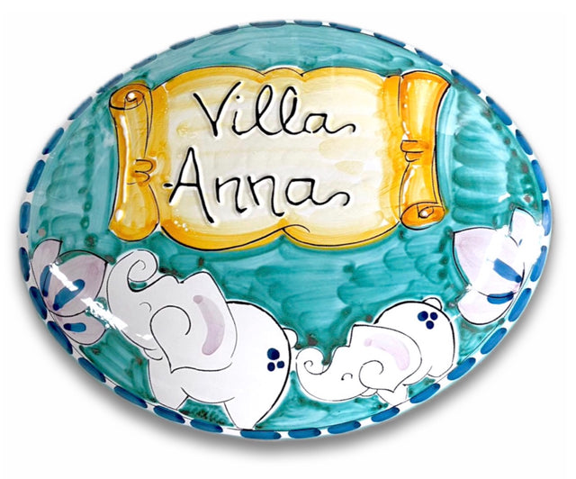 Targa fuori porta in Ceramica Vietrese