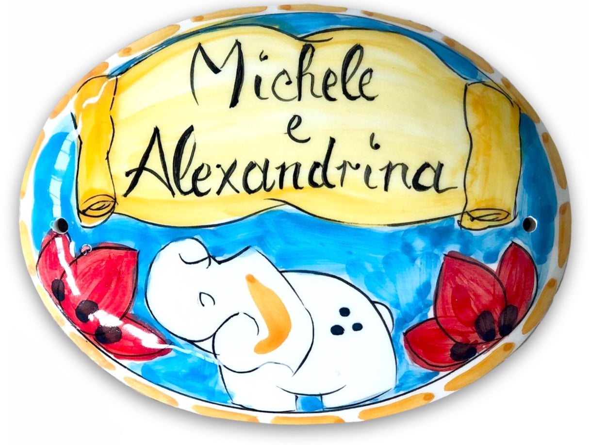 Targa fuori porta in ceramica di Vietri