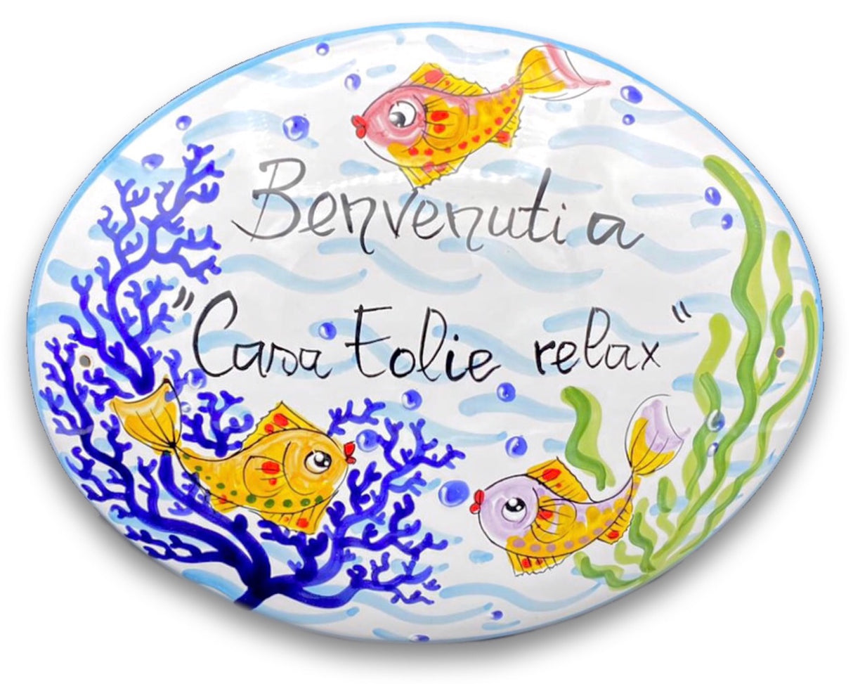 Targa fuori porta in ceramica di Vietri