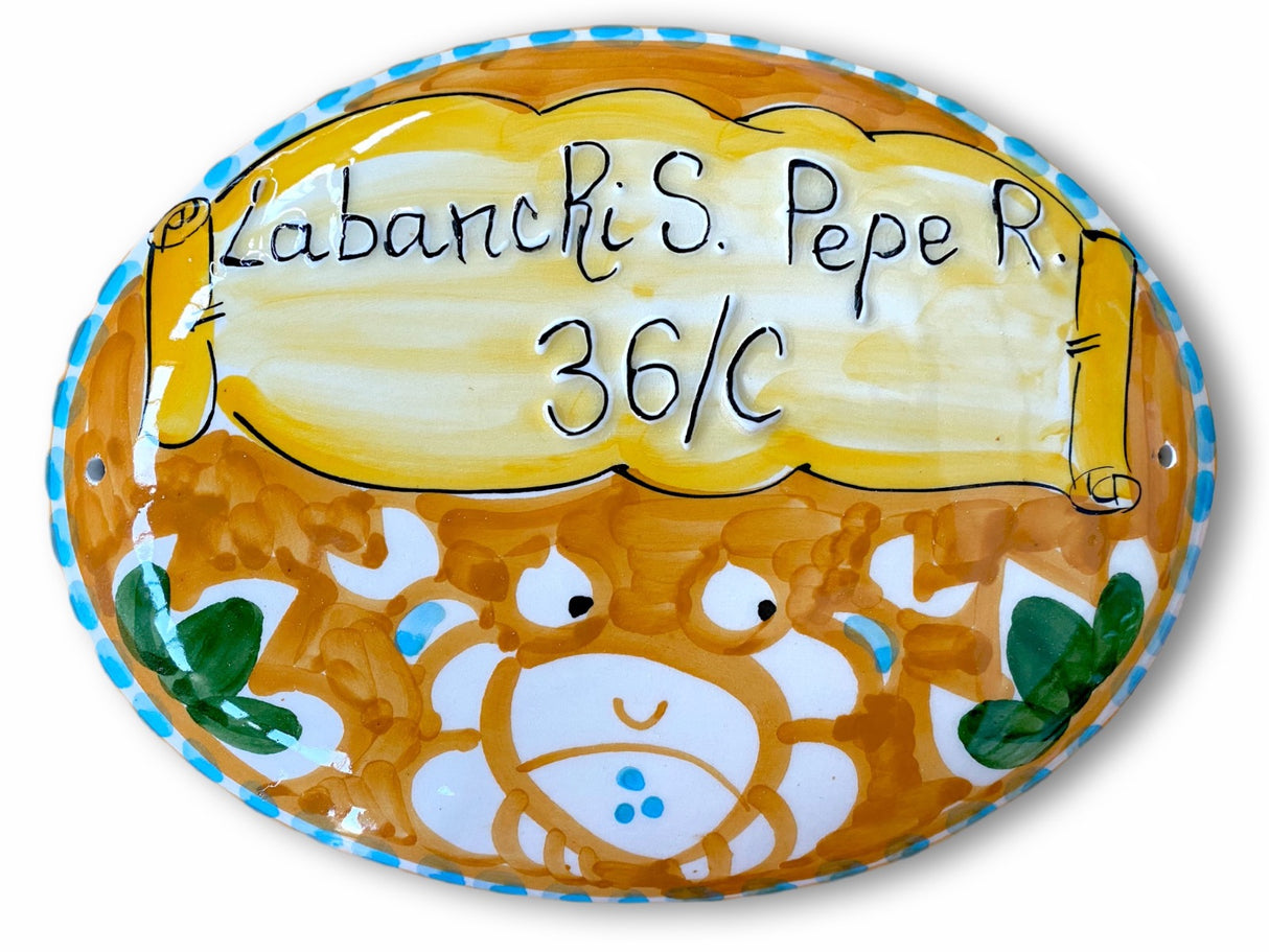 Targa fuori porta in ceramica di Vietri