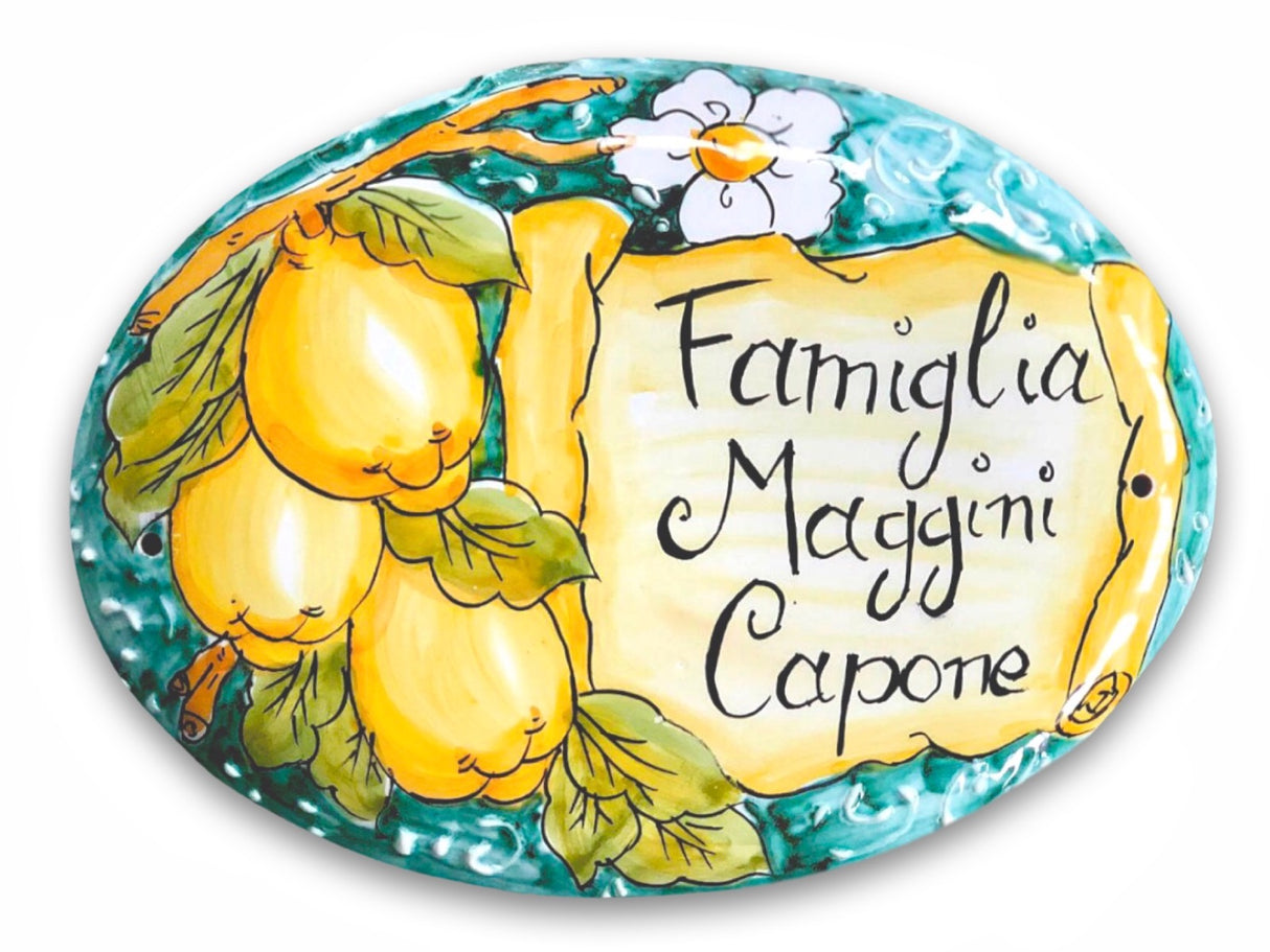 Targa fuori porta in ceramica di Vietri