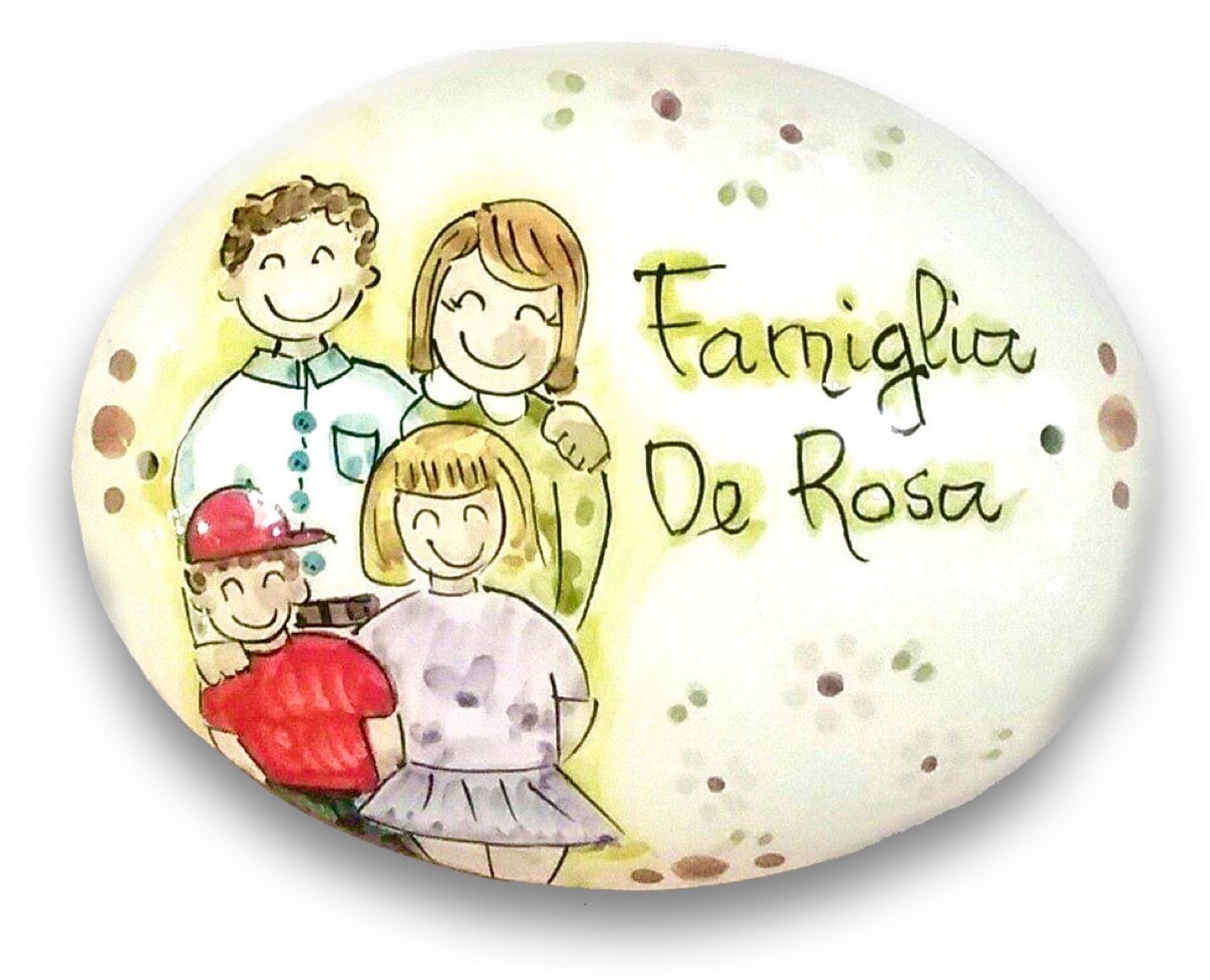 Targa fuori porta Famiglia in ceramica di Vietri