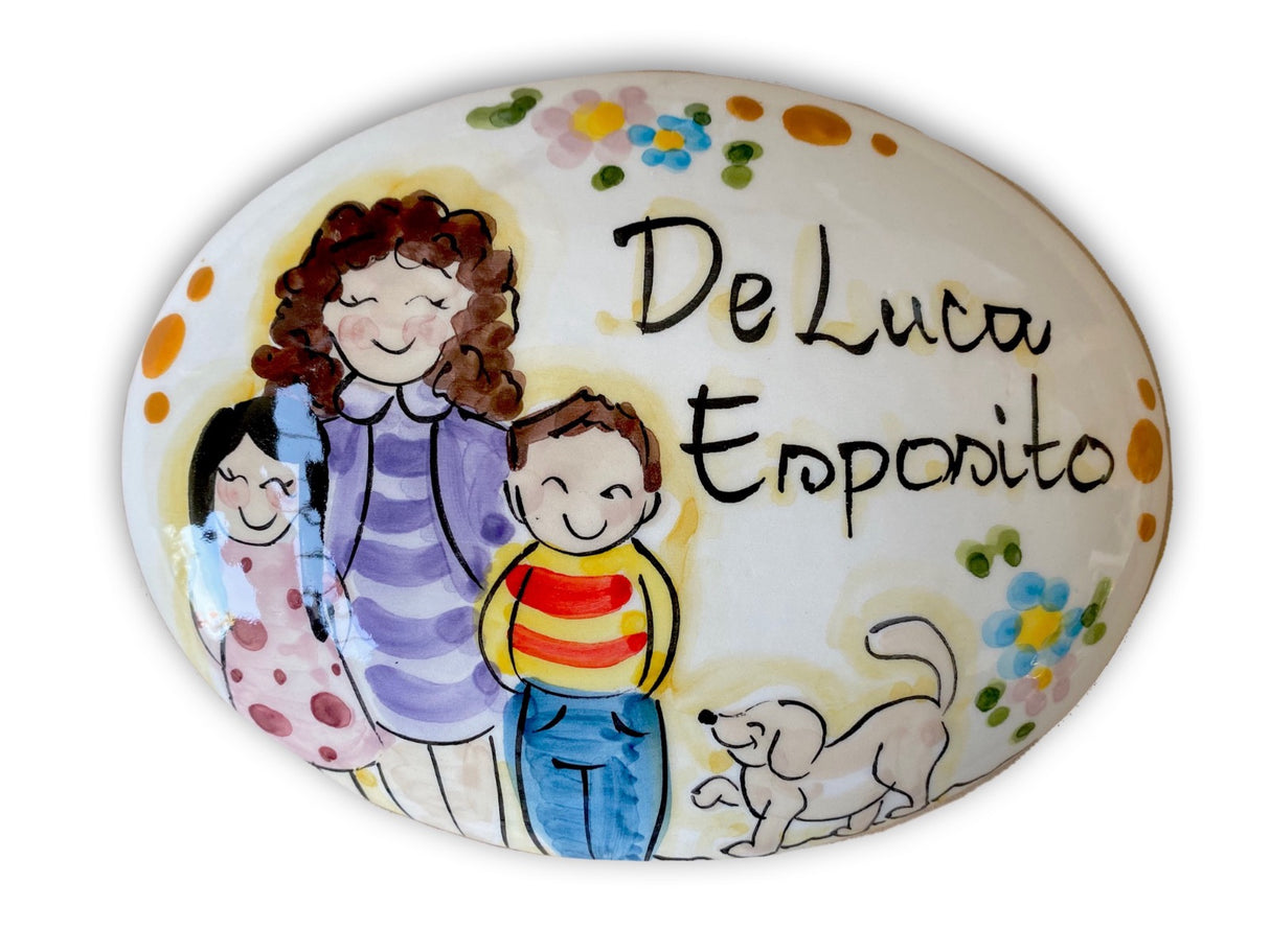 Targa fuori porta Famiglia in ceramica di Vietri