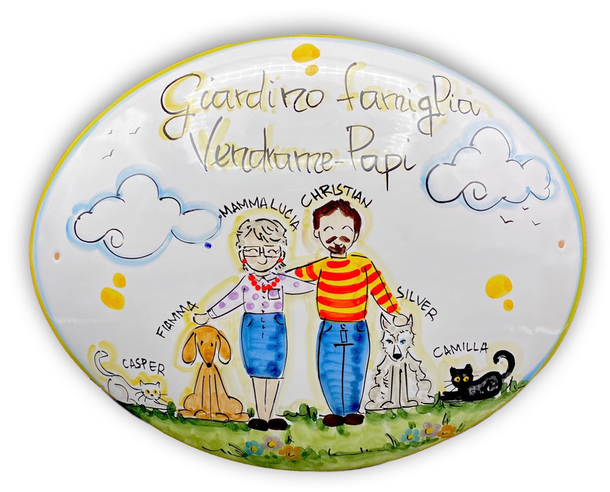 Targa fuori porta Famiglia in ceramica di Vietri