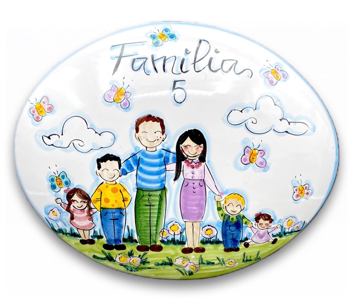 Targa fuori porta Famiglia in ceramica di Vietri