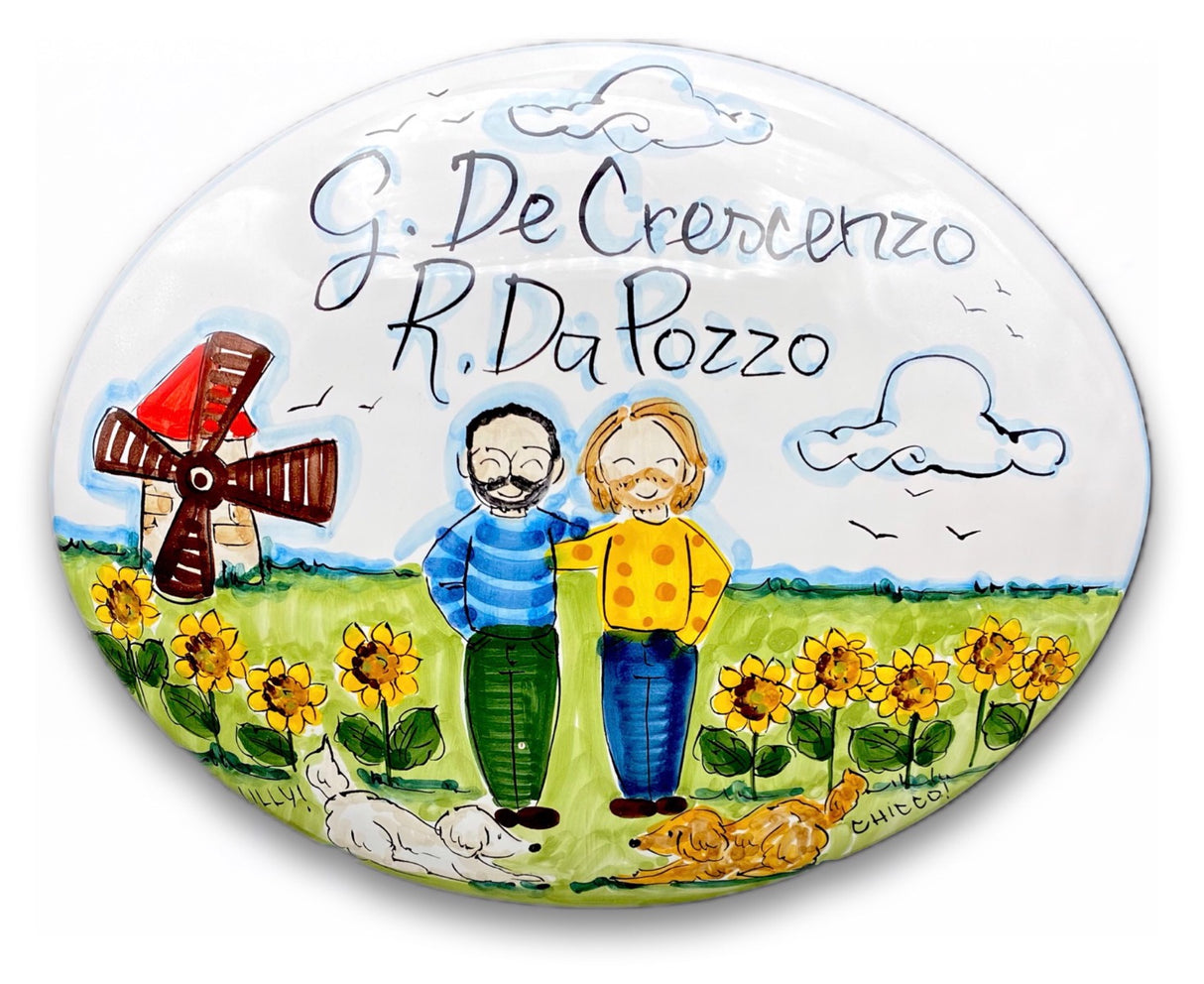 Targa fuori porta Famiglia in ceramica di Vietri