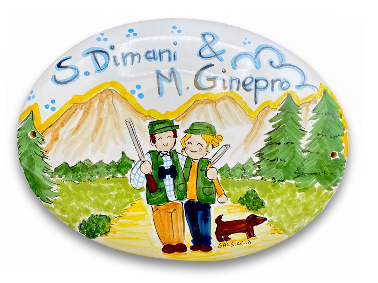 Targa fuori porta Famiglia in ceramica di Vietri