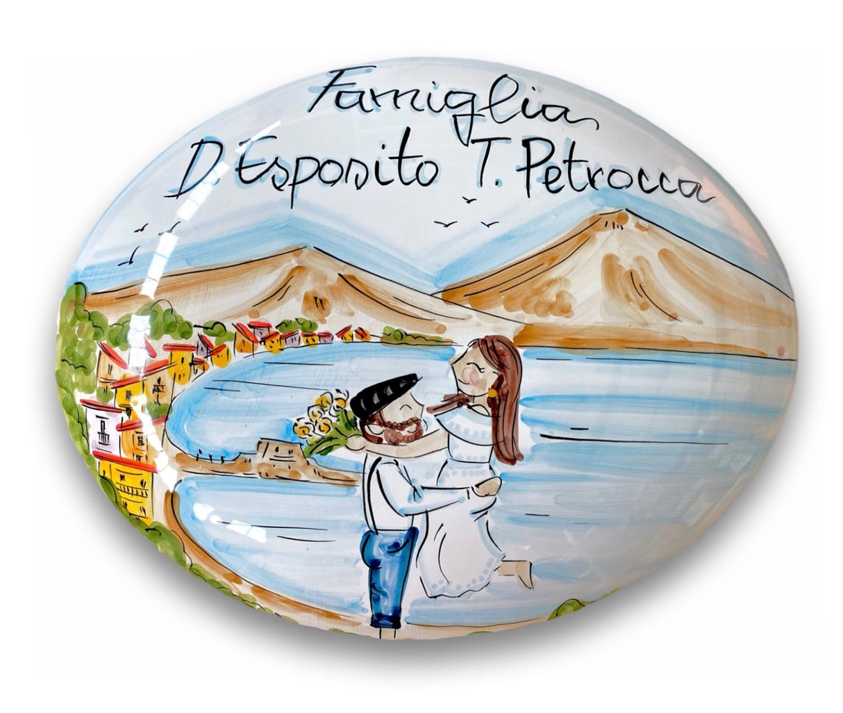 Targa fuori porta Famiglia in ceramica di Vietri