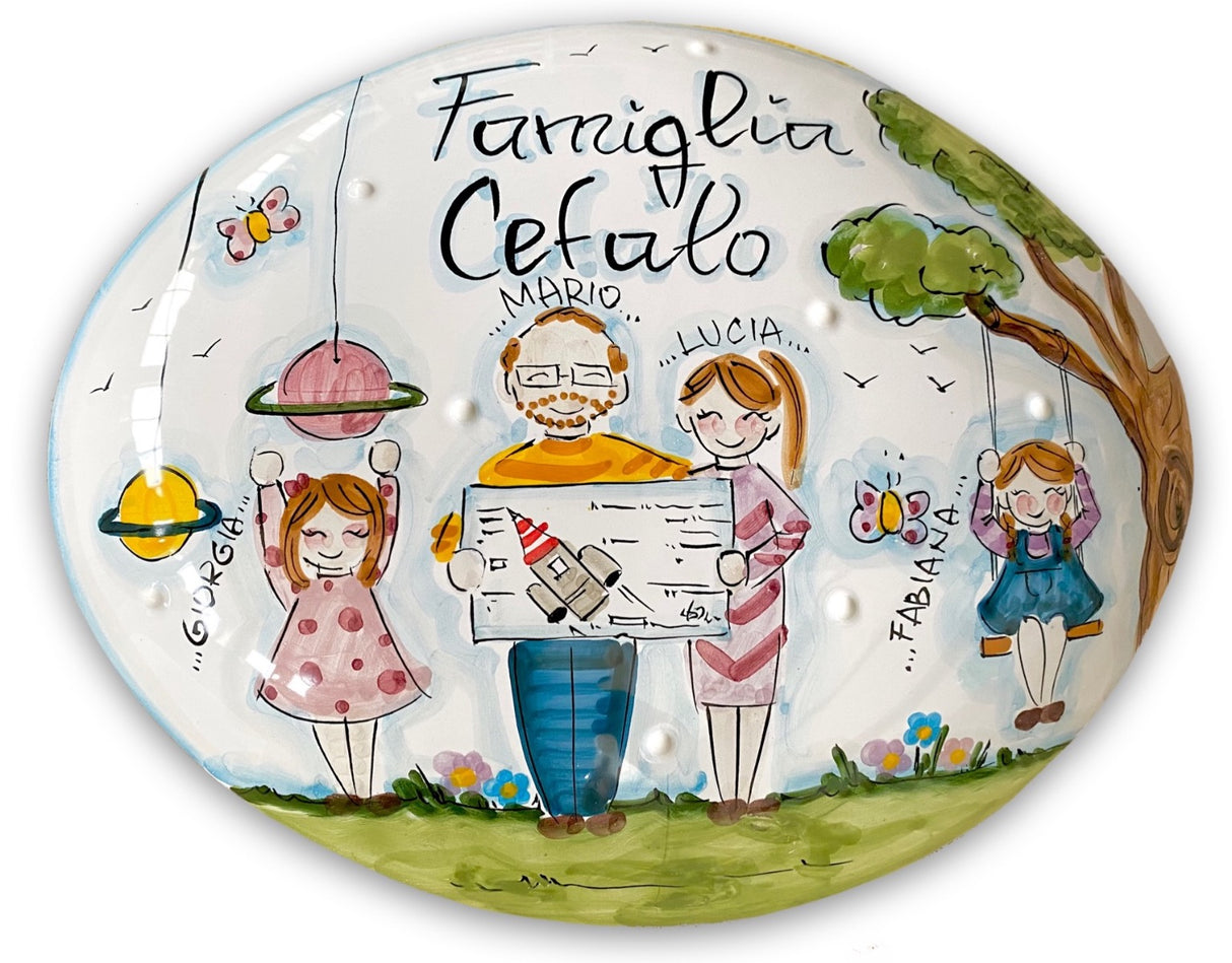 Targa fuori porta Famiglia in ceramica di Vietri
