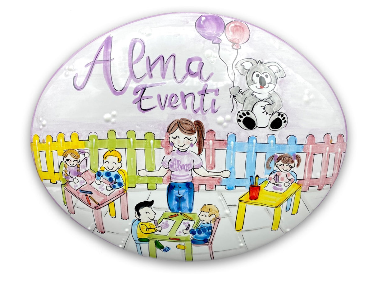 Targa fuori porta Famiglia in ceramica di Vietri