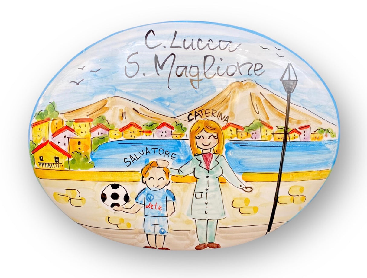 Targa fuori porta Famiglia in ceramica di Vietri