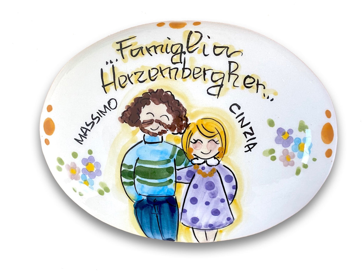 Targa fuori porta Famiglia in ceramica di Vietri