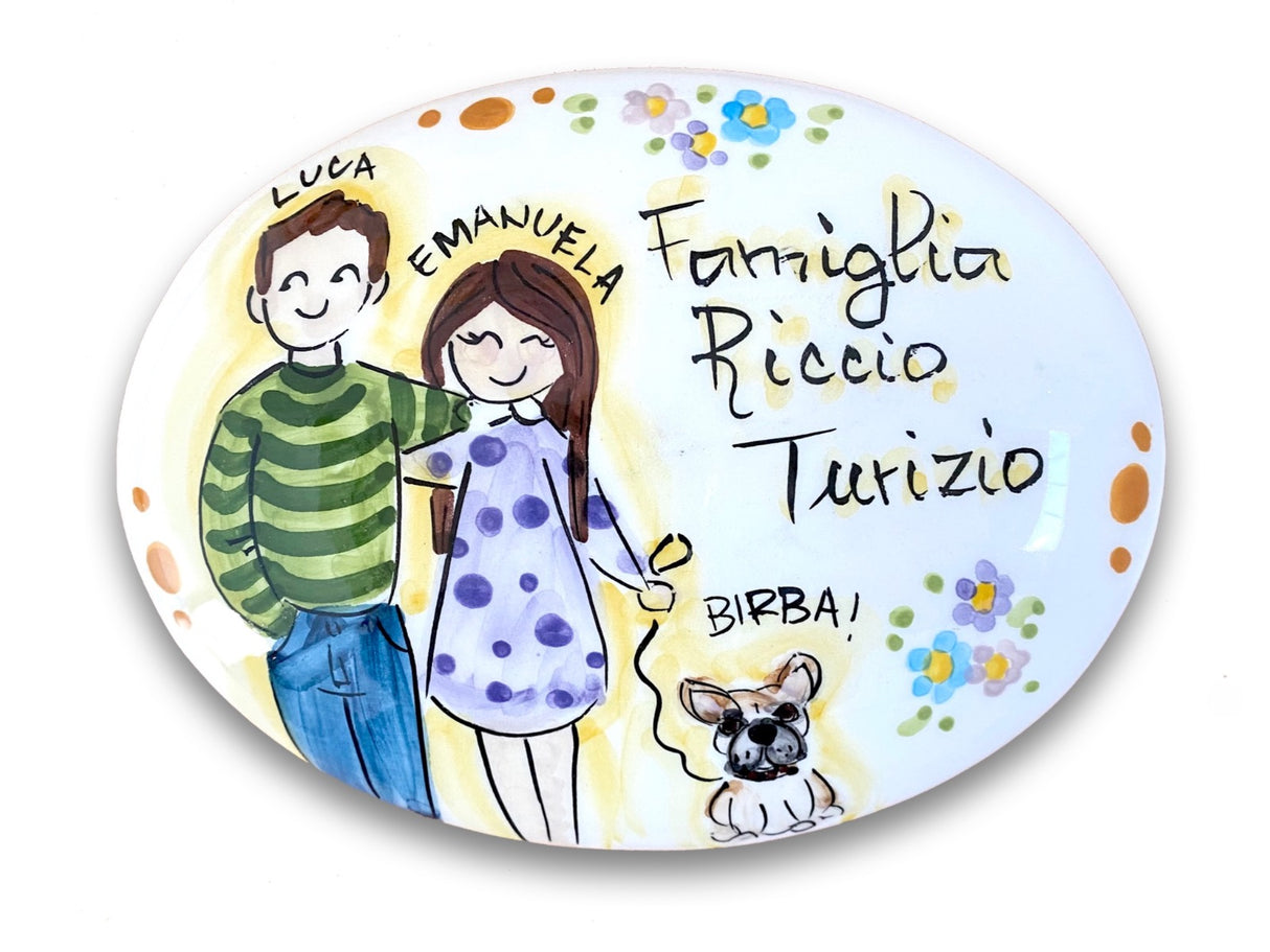 Targa fuori porta Famiglia in ceramica di Vietri