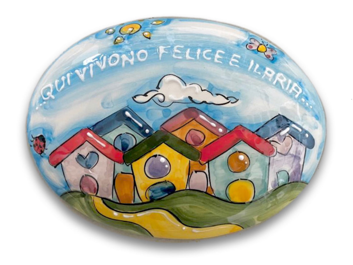 Targa fuori porta Casette in ceramica di Vietri