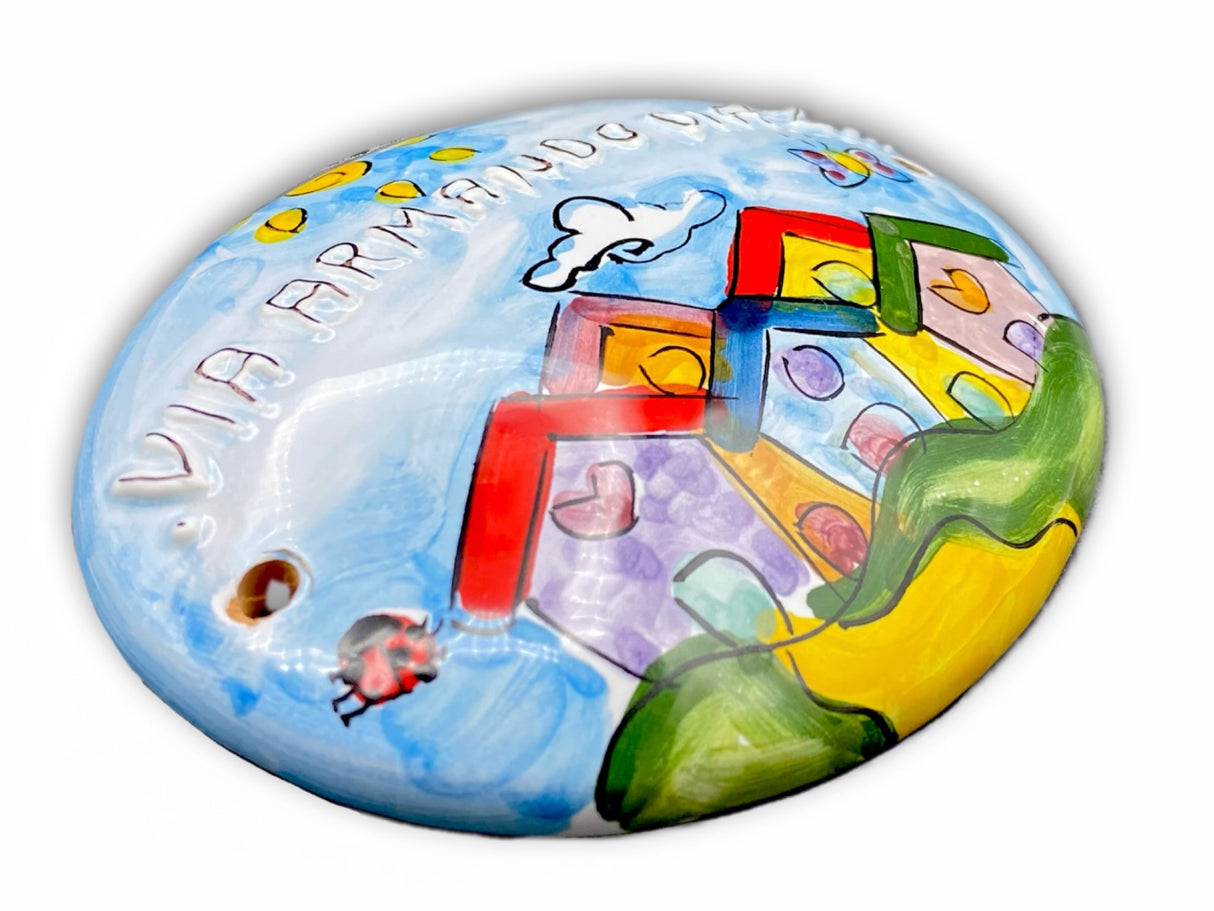 Targa fuori porta Casette in ceramica di Vietri
