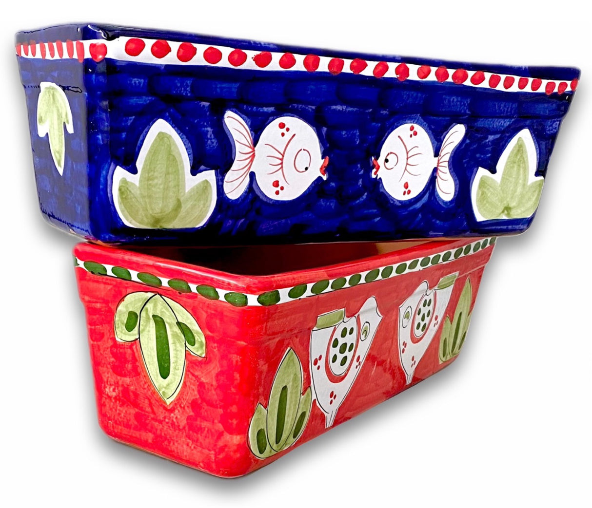 Fioriera rettangolare in ceramica di Vietri