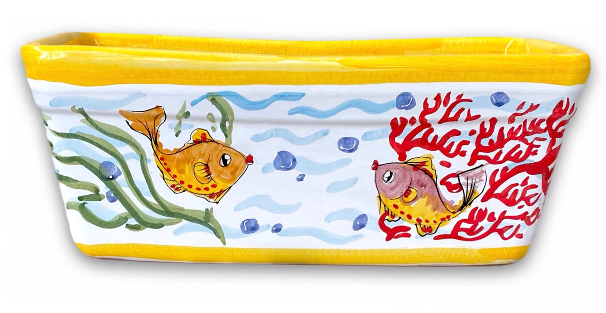 Fioriera rettangolare in ceramica di Vietri